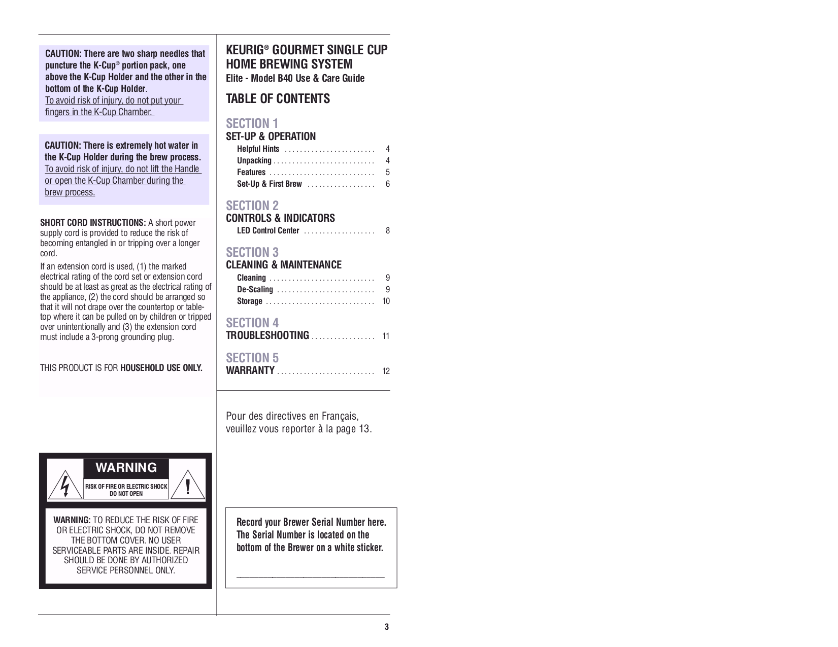 Download free pdf for Keurig Elite B40 Coffee Maker manual