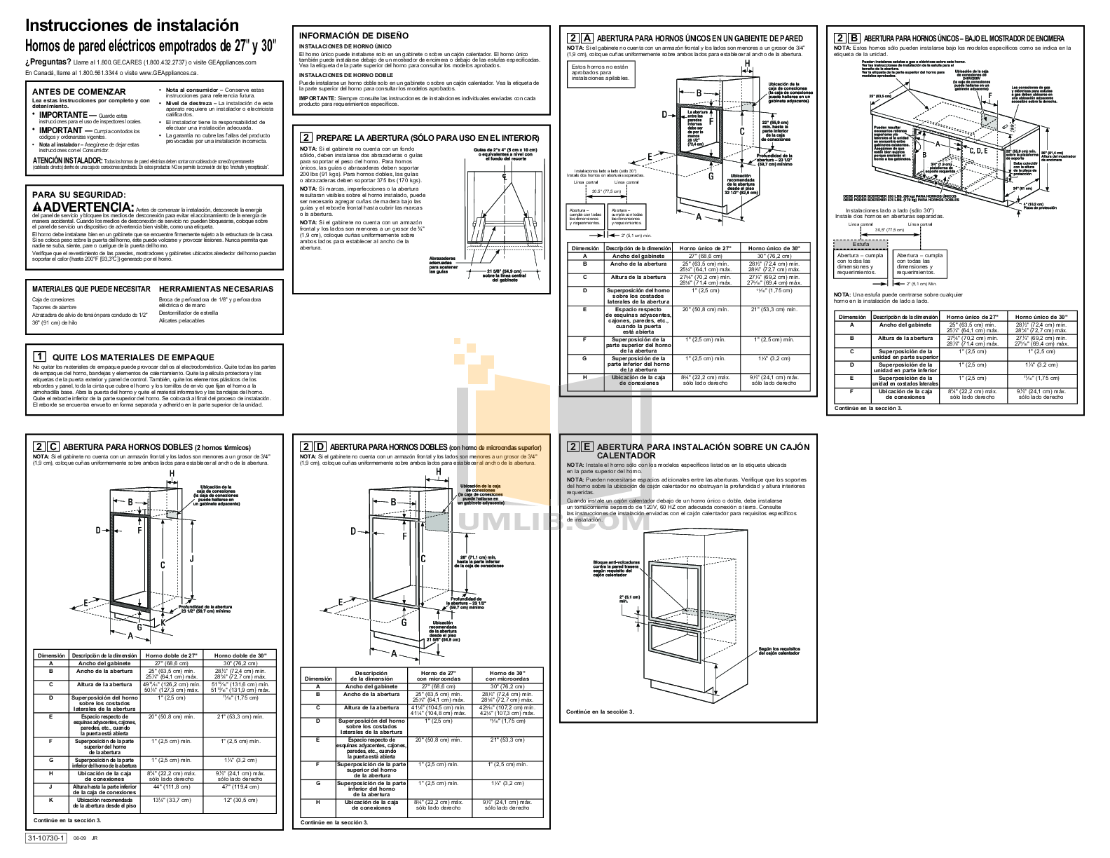 PDF manual for GE Oven Profile PT956SRSS