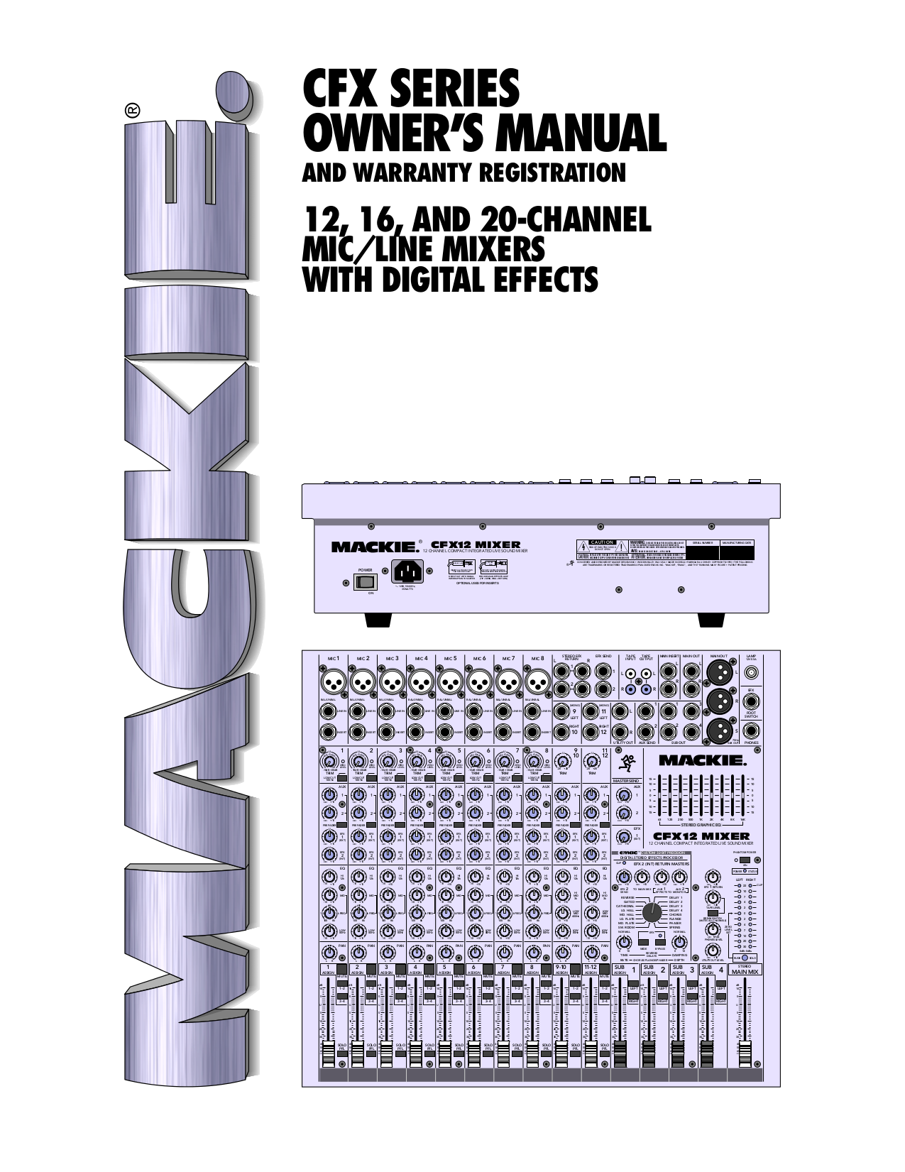 Download free pdf for Mackie CFX mkII Series CFX 20 Line Mixer Other manual