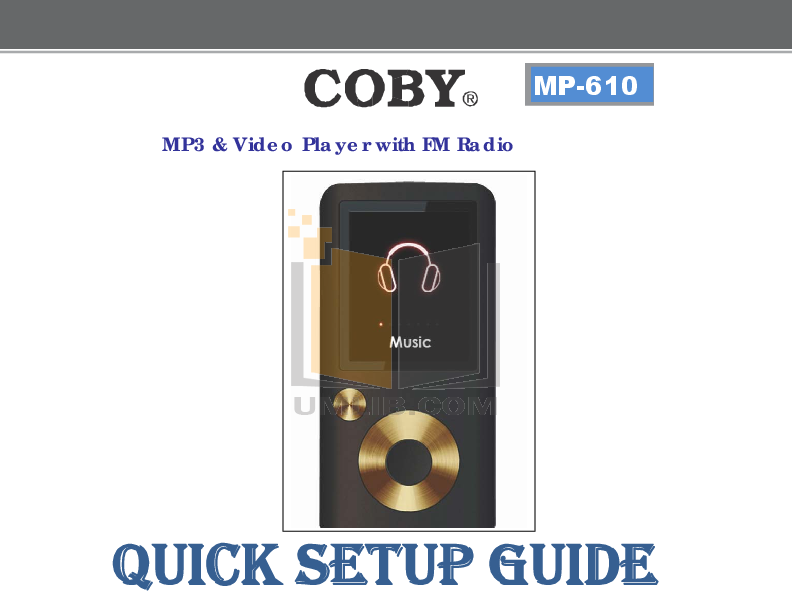 Download free pdf for Coby MP610 1GB MP3 Player manual