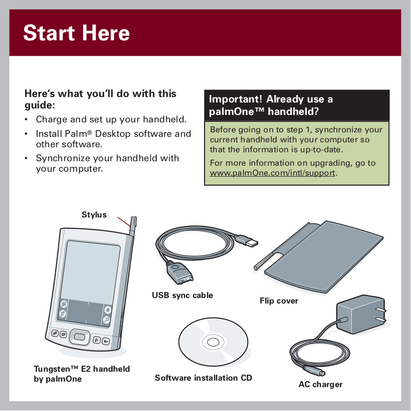 PDF manual for Palm PDA Tungsten E2