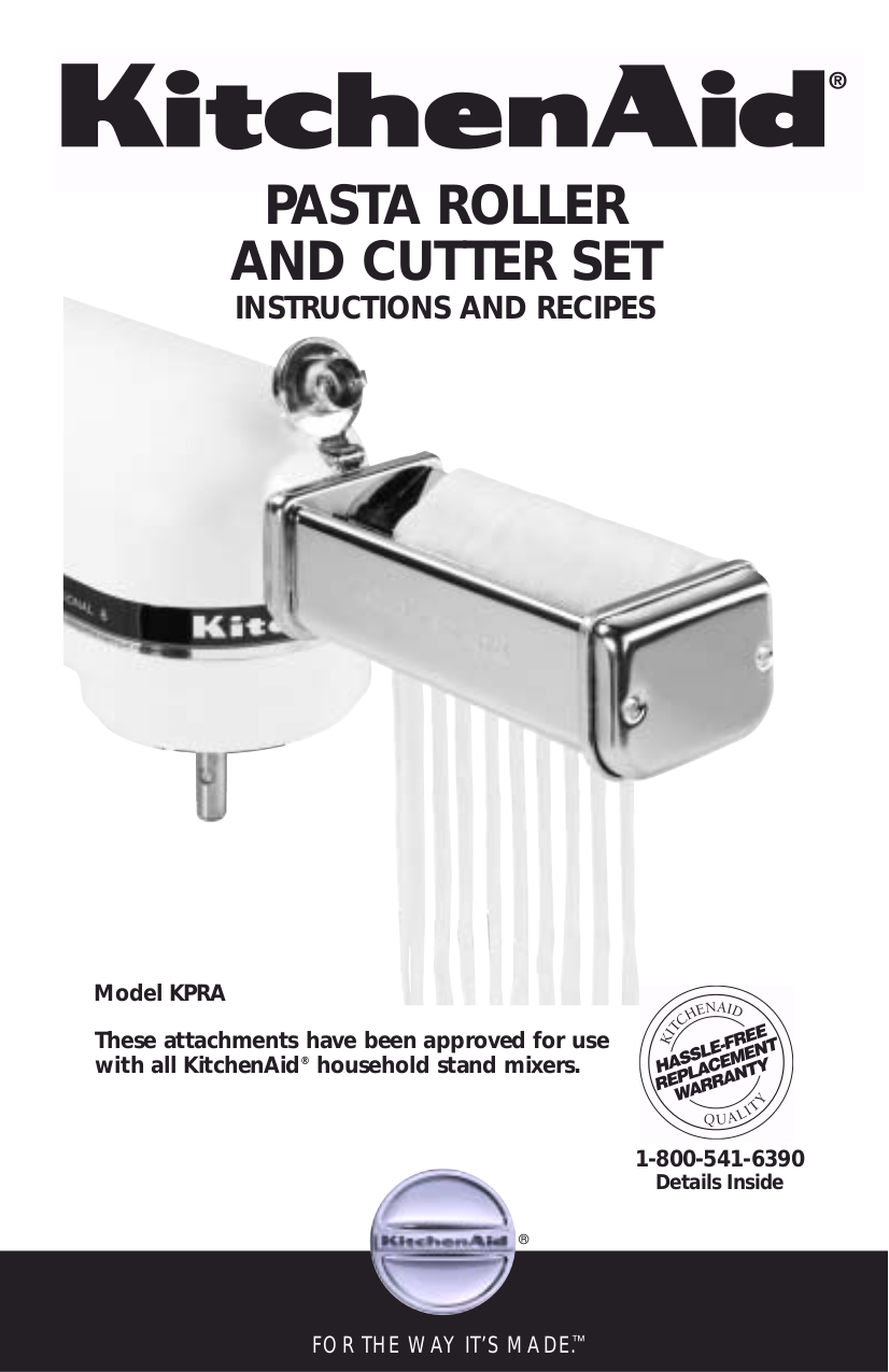 Download free pdf for KitchenAid KPRA Pasta Rollers Other manual