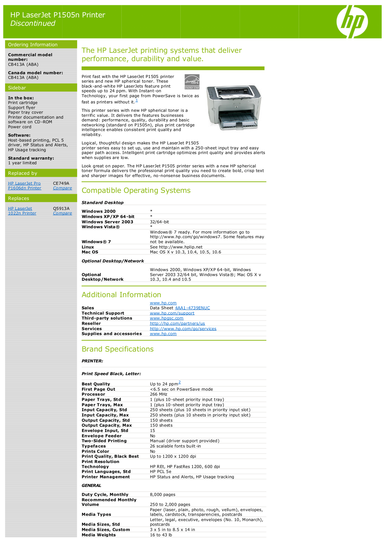 Download Free Pdf For Hp Laserjet Color Laserjet P1505n Printer Manual