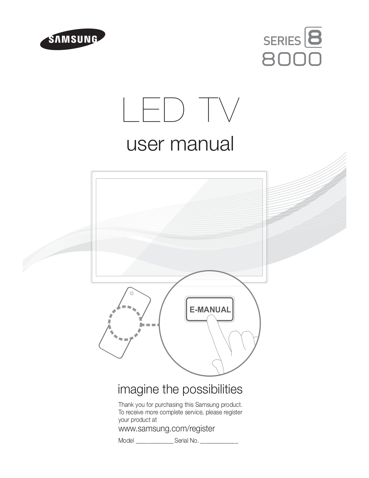 Download free pdf for Samsung UN65D8000 TV manual