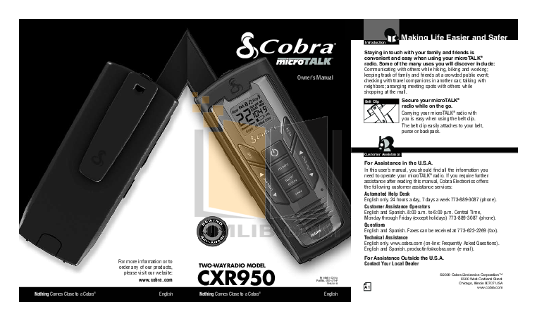 Cobra Two Way Radio Manual