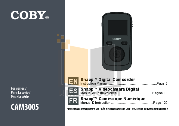pdf for Coby Camcorders SNAPP CAM4505 manual