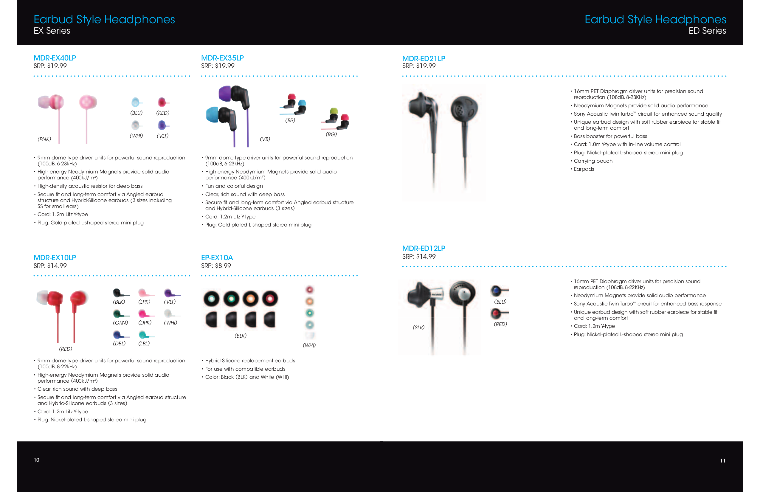 PDF manual for Sony Headphone MDRE10LP