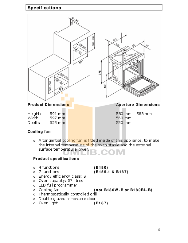 PDF manual for Baumatic Oven B187SSA