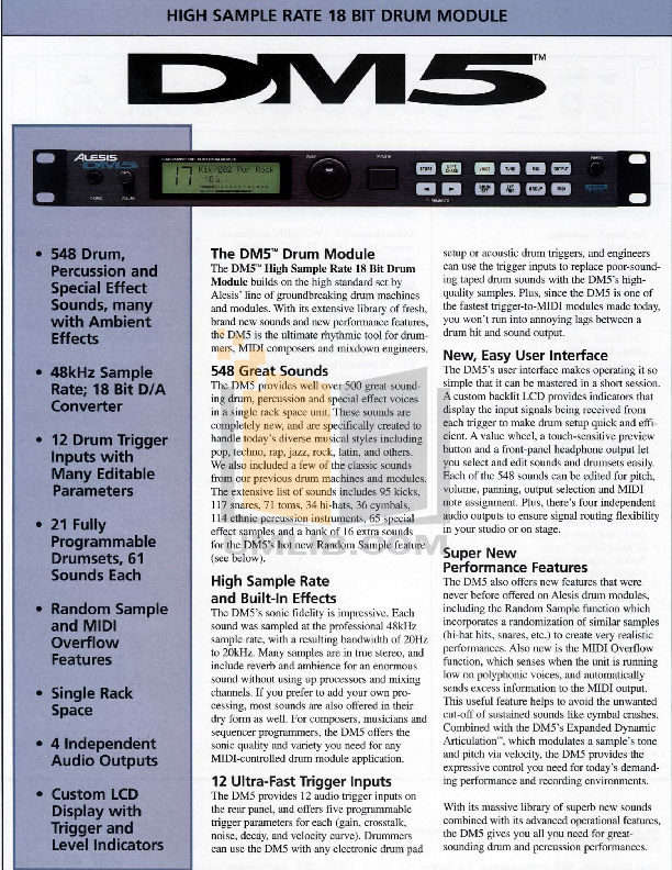 Download free pdf for Alesis DM5 Drums Other manual