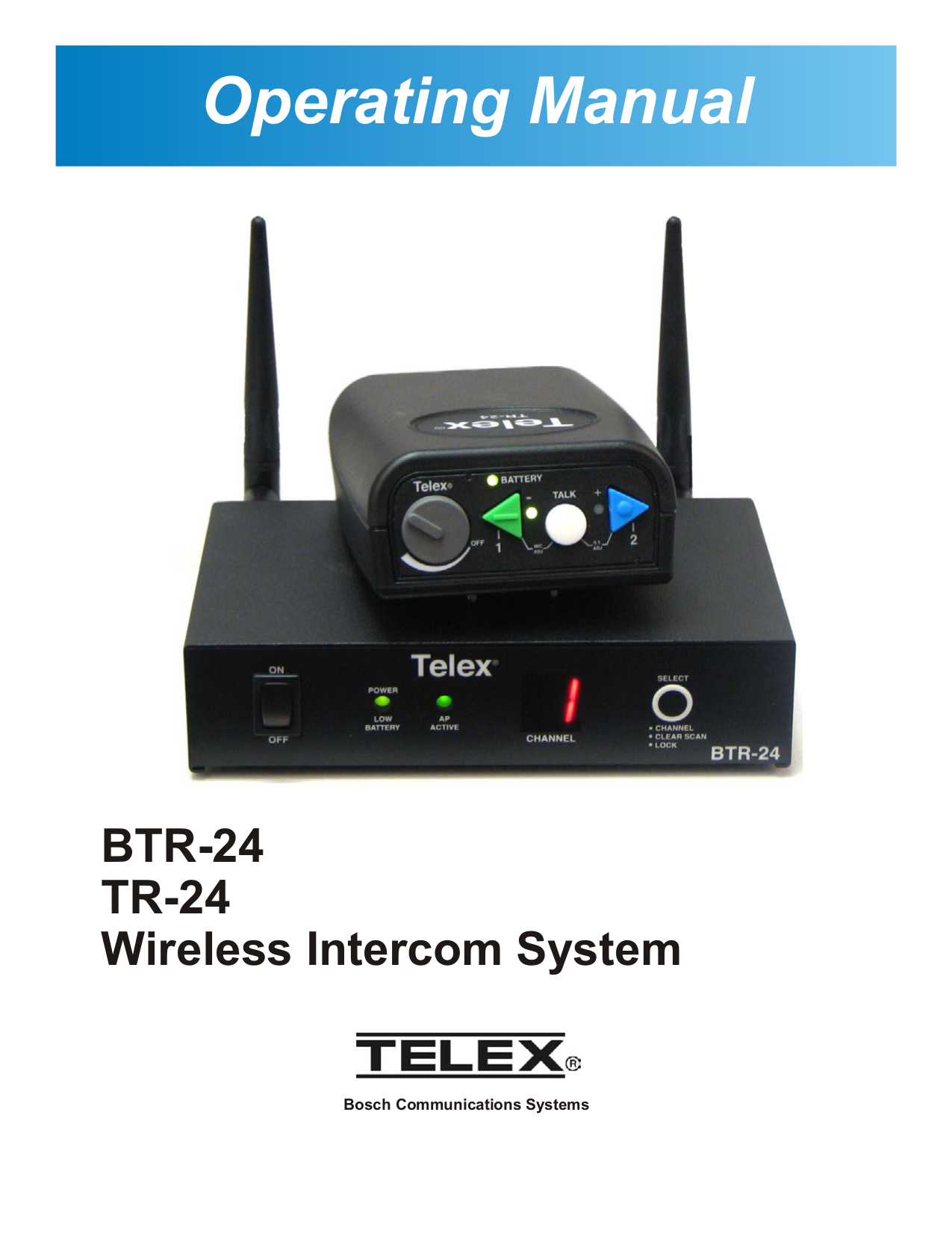 pdf for Telex Other IC-1 Intercom System manual
