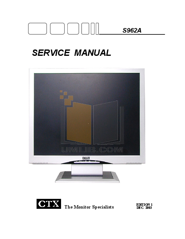 pdf for CTX Monitor S962A manual