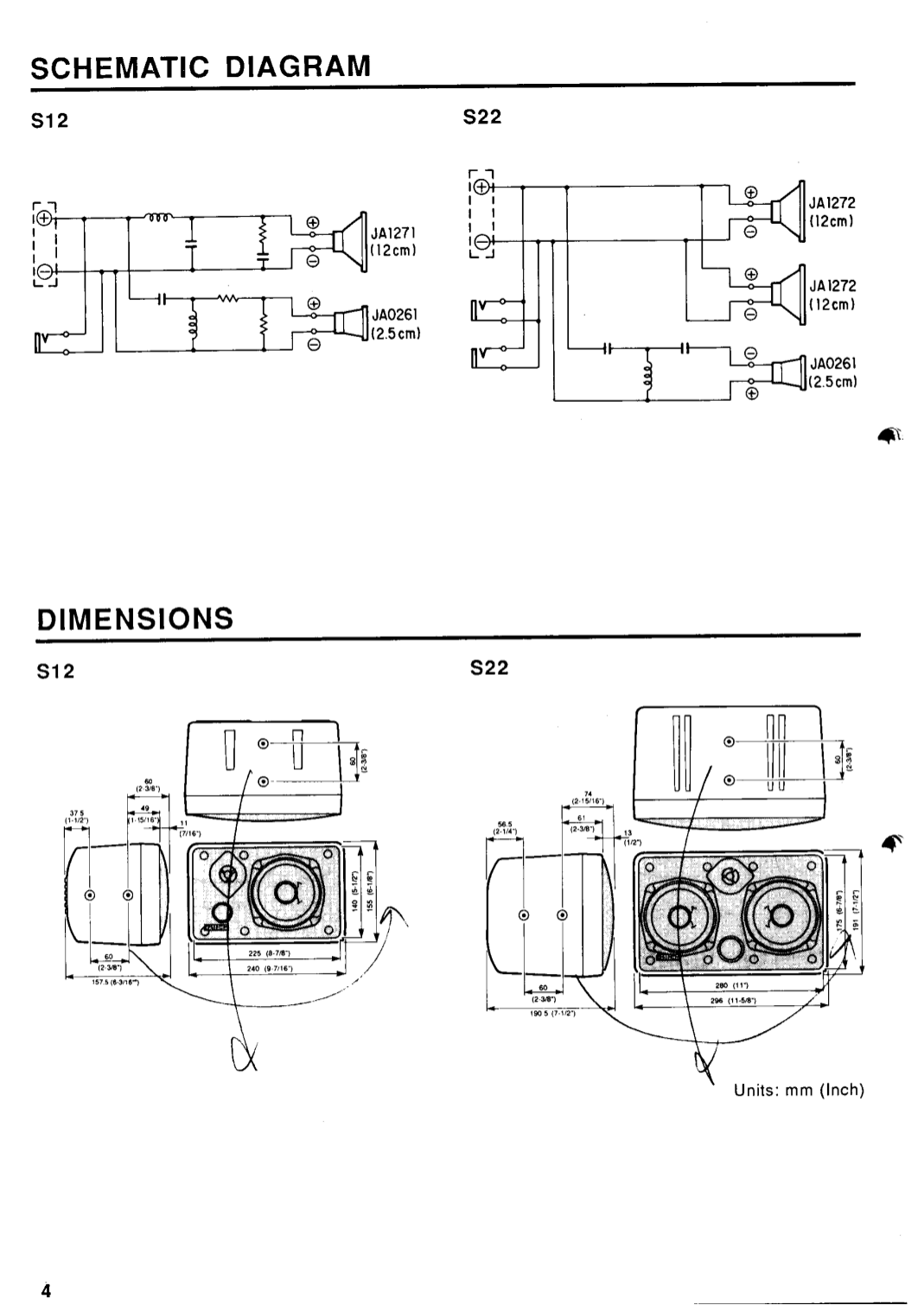 PDF manual for Yamaha Speaker System S22