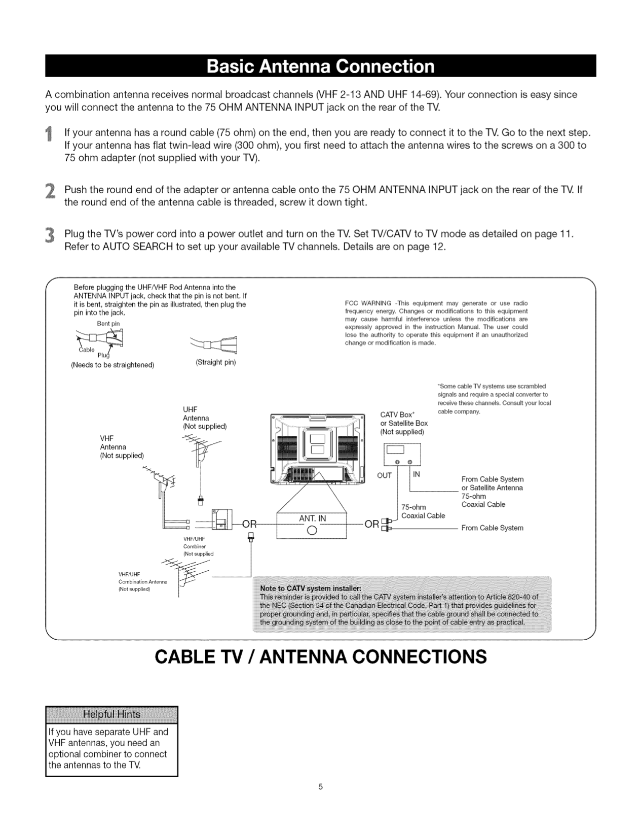 PDF manual for RCA TV 20F511T