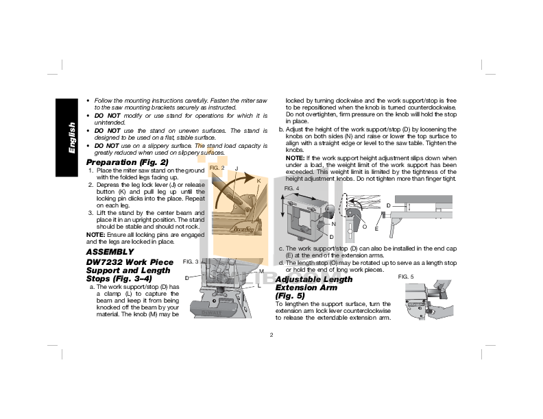 PDF manual for Dewalt Other DW706 Miter Saw