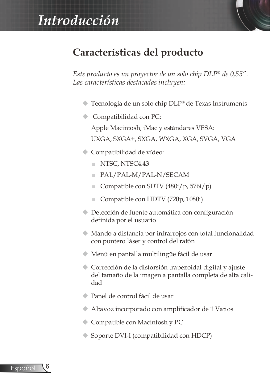 PDF manual for Optoma Projector DS326