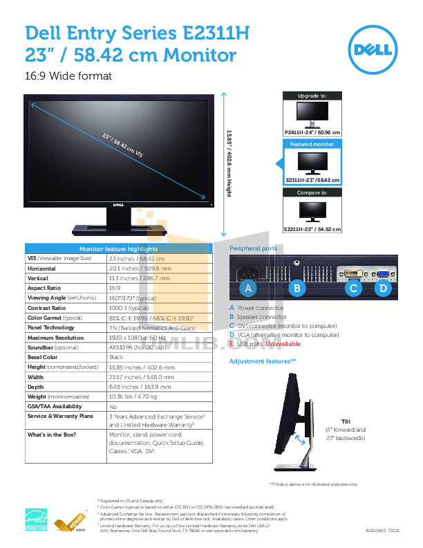 PDF Manual For Dell Monitor UltraSharp U2412M