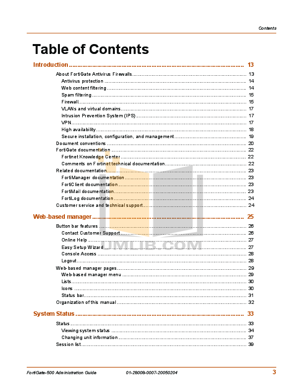 PDF manual for Fortinet Router FortiGate FortiGate-500