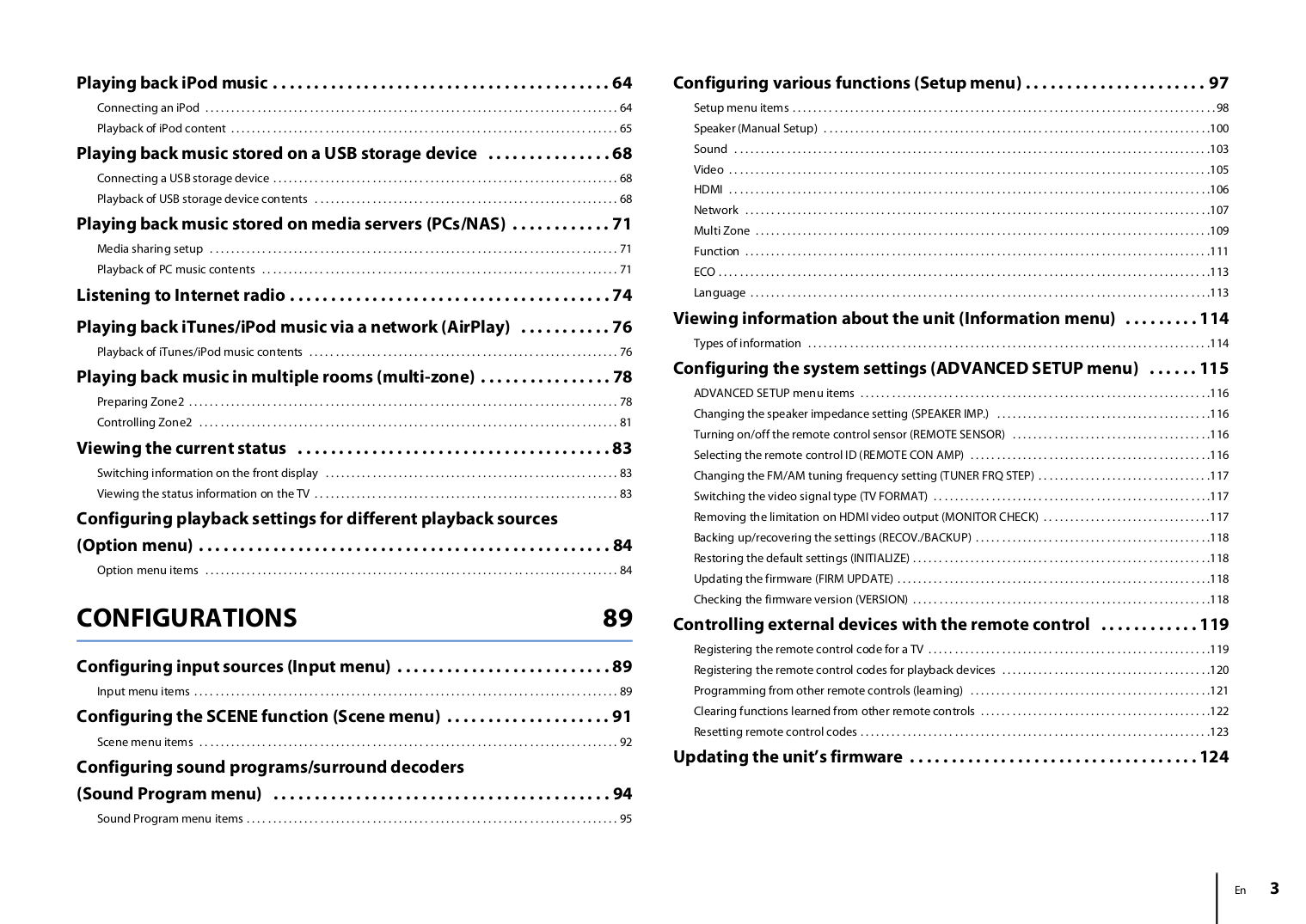 PDF manual for Yamaha Receiver RX-1100U
