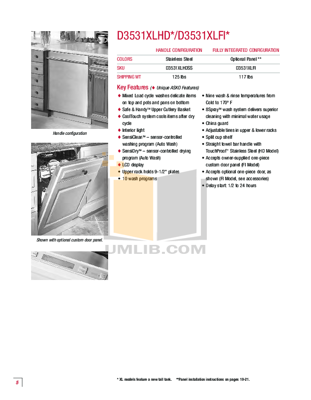 PDF manual for Asko Dishwasher D3112SS