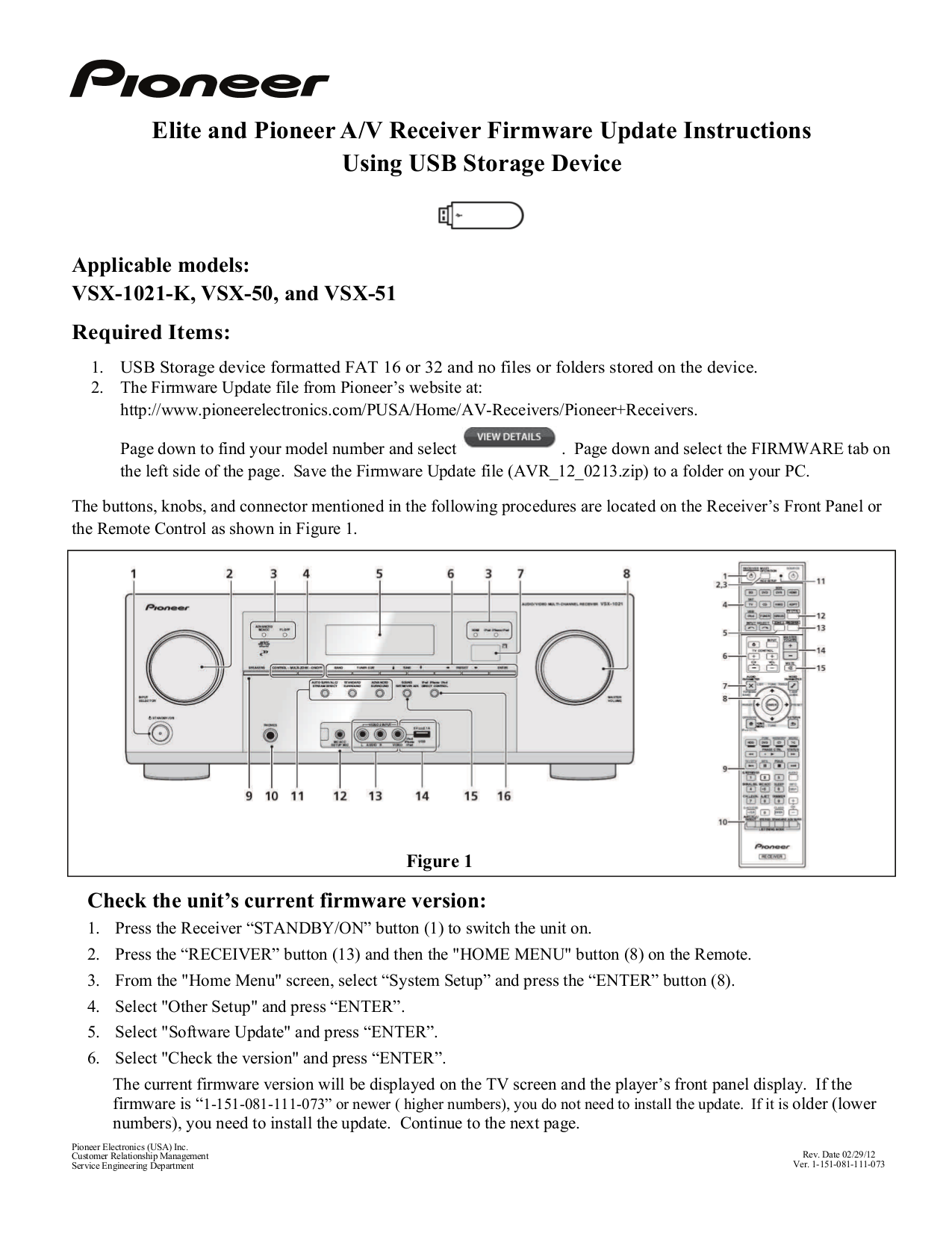 Download free pdf for Pioneer VSX-821-K Receiver manual