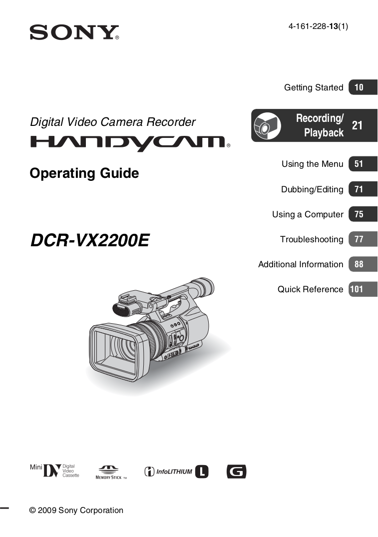 Download free pdf for Sony Handycam DCRVX2200 Camcorders manual Download free pdf for Sony Handycam DCRVX2200 Camcorders manual