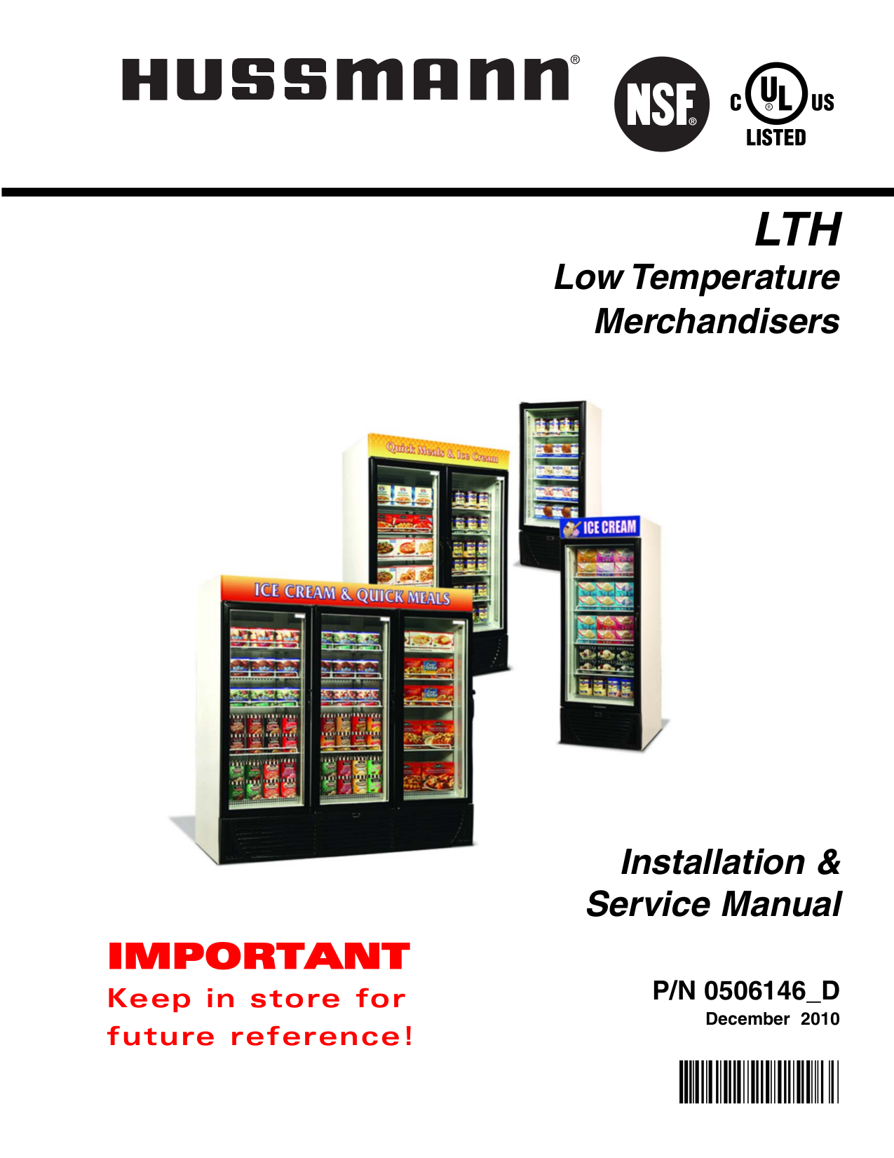 Download free pdf for Hussmann IMPACT LW Freezer manual