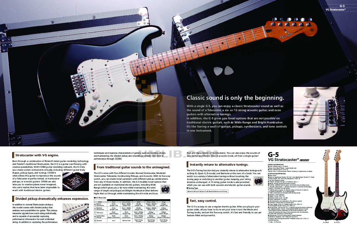 PDF manual for Fender Guitar Stratocaster