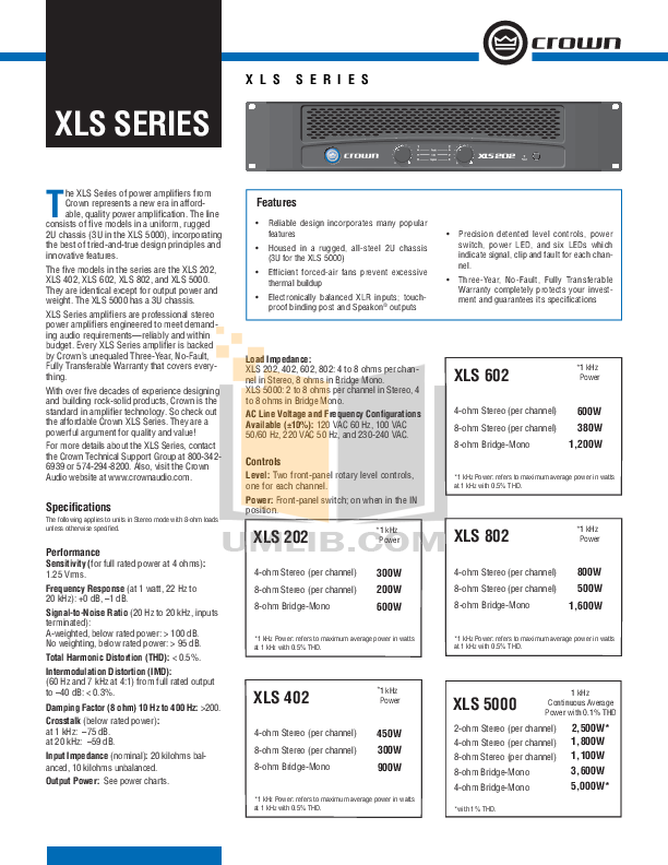 Crown Xls 5000 Schematic Diagram : Crown Macro Tech Ma 5000vz Sch