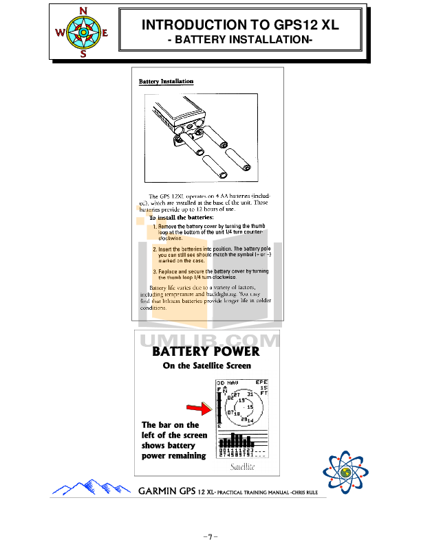 PDF manual for Garmin GPS GPS 12XL