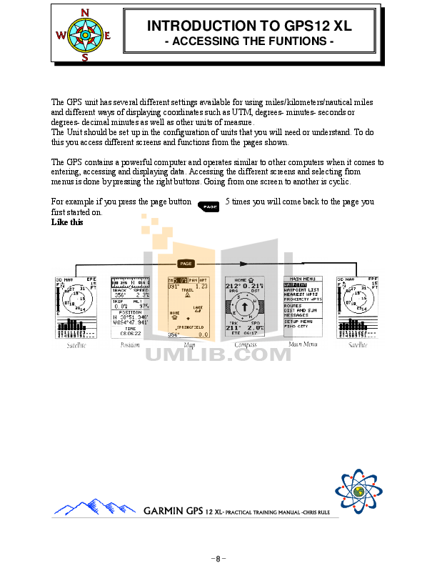 PDF manual for Garmin GPS GPS 12XL