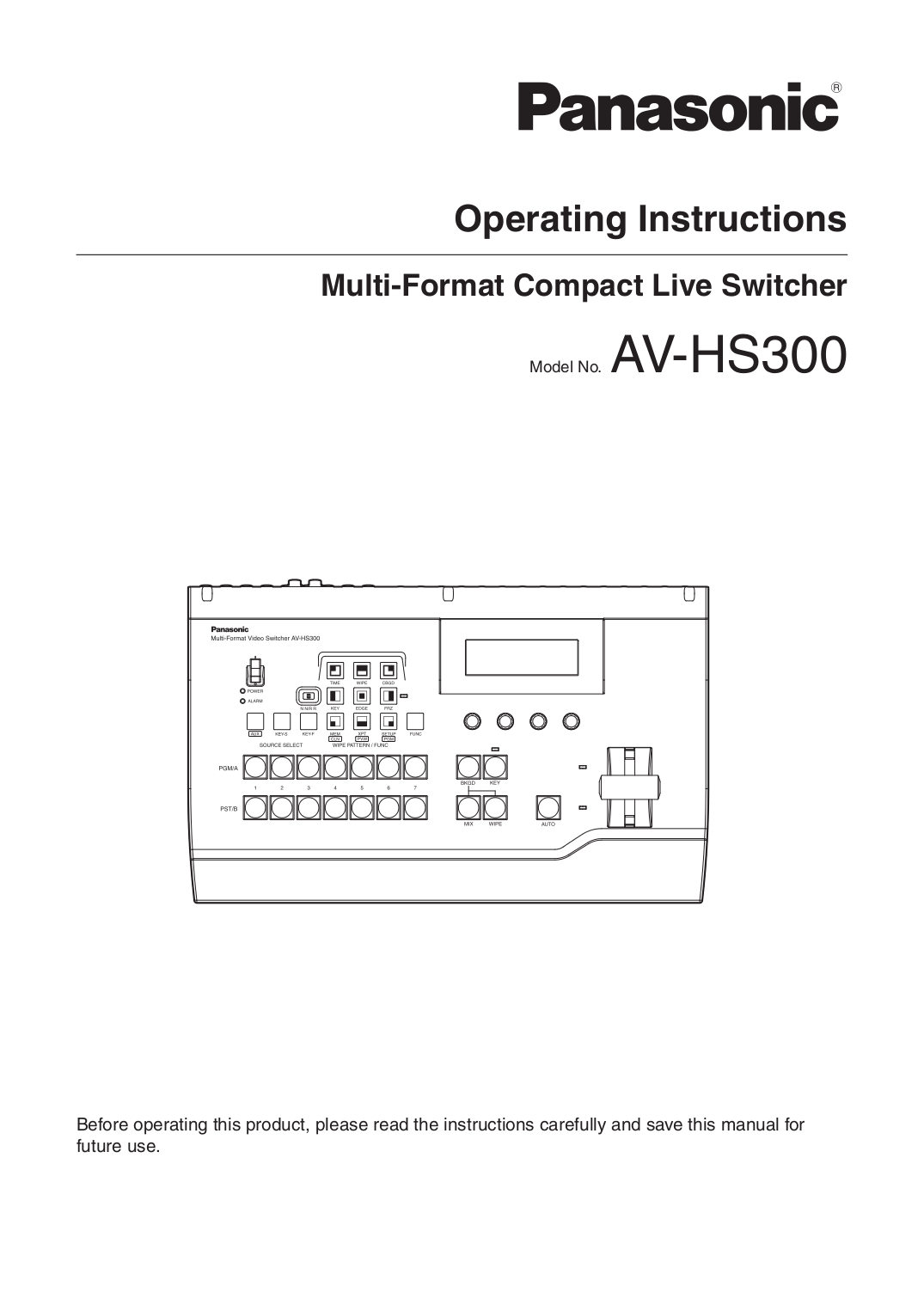 Download free pdf for Panasonic AV-HS300G Switch manual