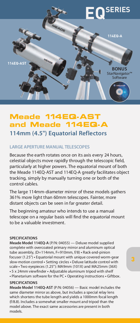 PDF manual for Meade Telescope Polaris 60AZ-D