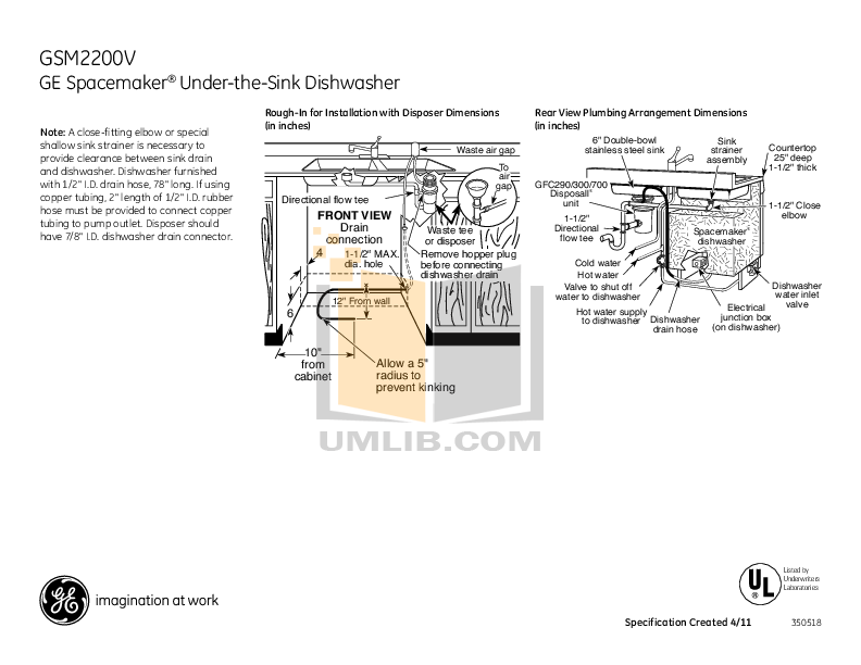 PDF manual for GE Dishwasher GSM2260VSS