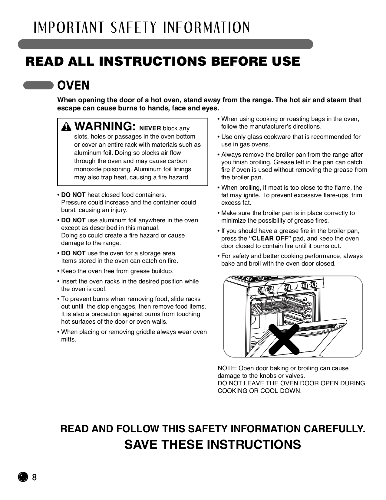 PDF manual for LG Range LRG3093S