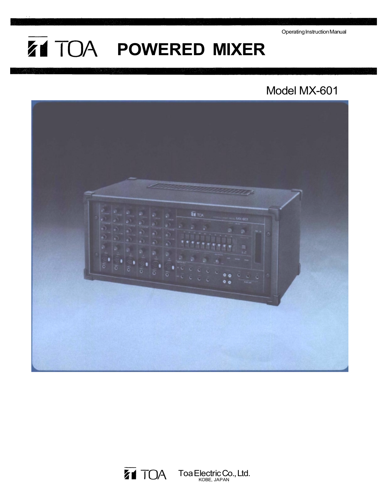 Download free pdf for Toa MX601 Mixers Other manual