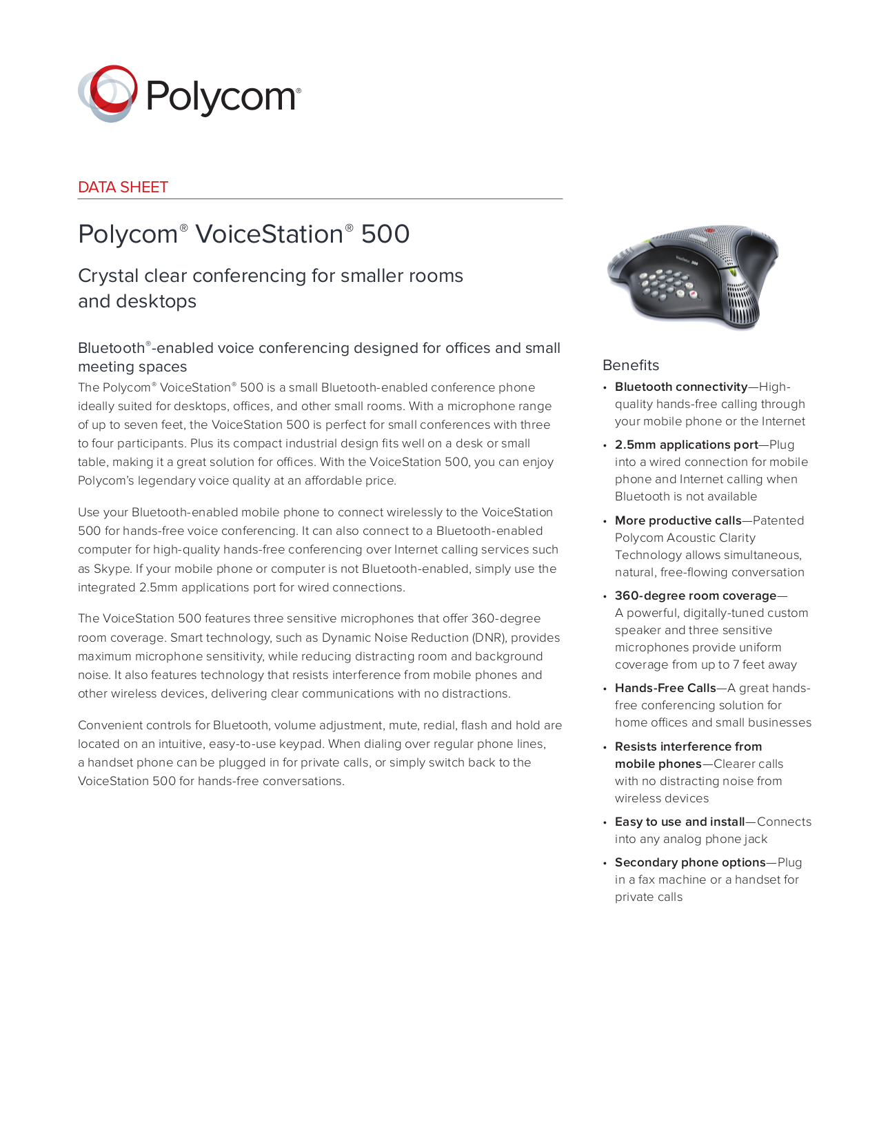 Download free pdf for Polycom VoiceStation 500 Telephone manual