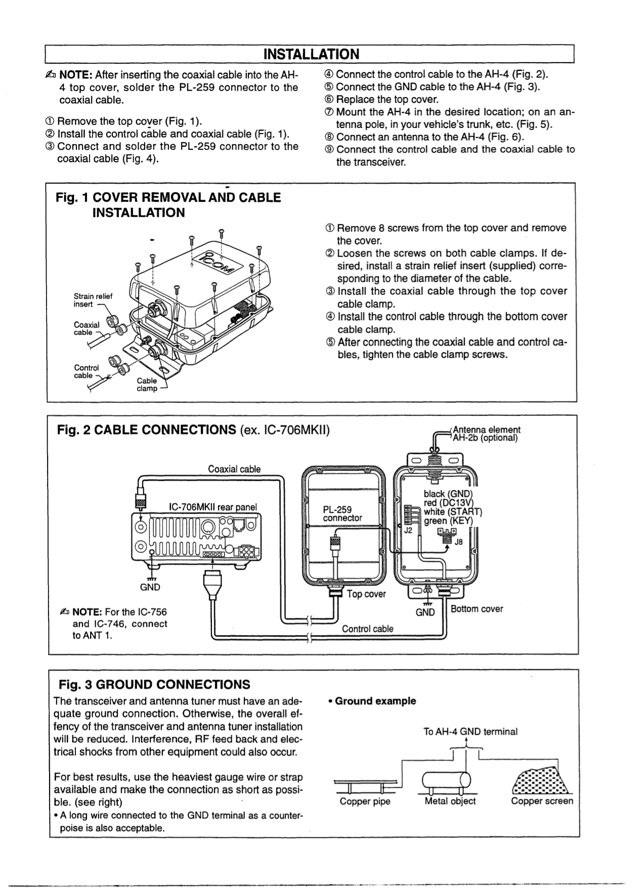 Pdf Manual For Icom Other Ah 4 Antenna Tuner