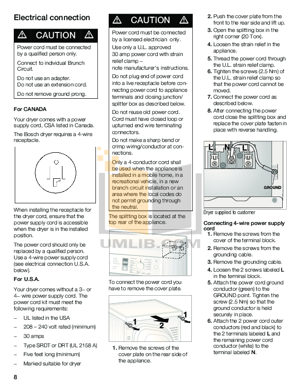 PDF manual for Bosch Washer Axxis WAS20160UC