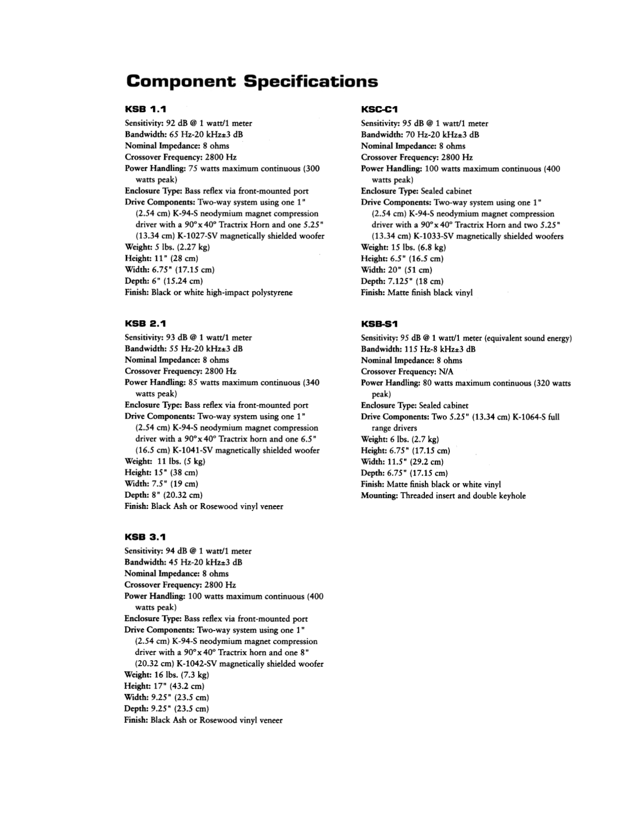 klipsch ksb 1.1