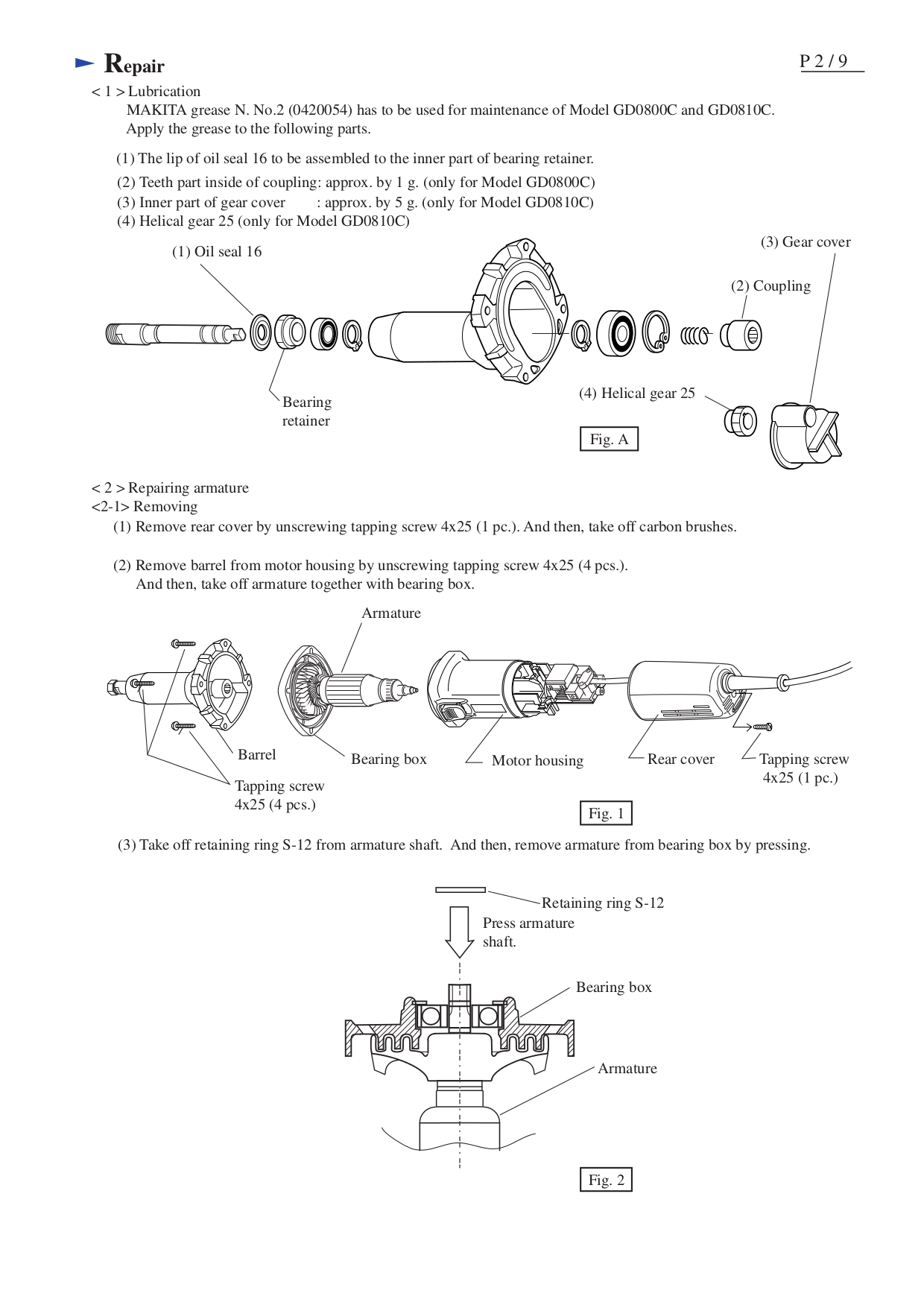 PDF manual for Makita Other GD0810C Die Grinders