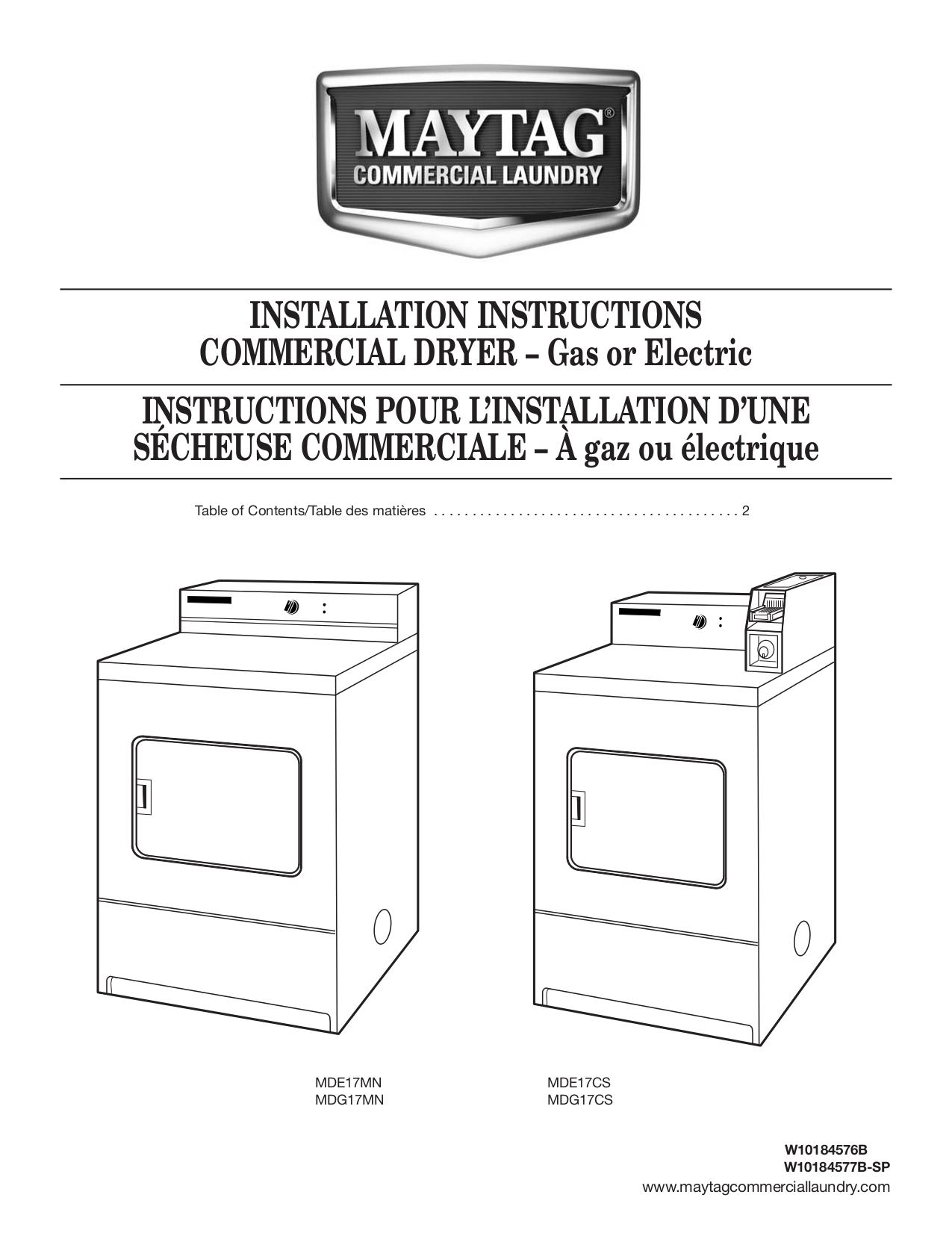 Download free pdf for Maytag MDE17MN Dryer manual
