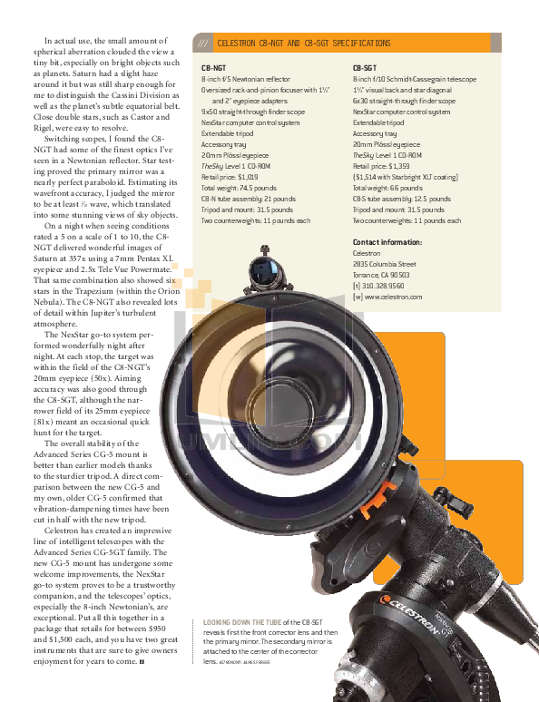 PDF manual for Celestron Telescope C4.5