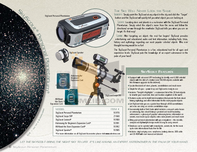 PDF manual for Celestron Telescope C4.5