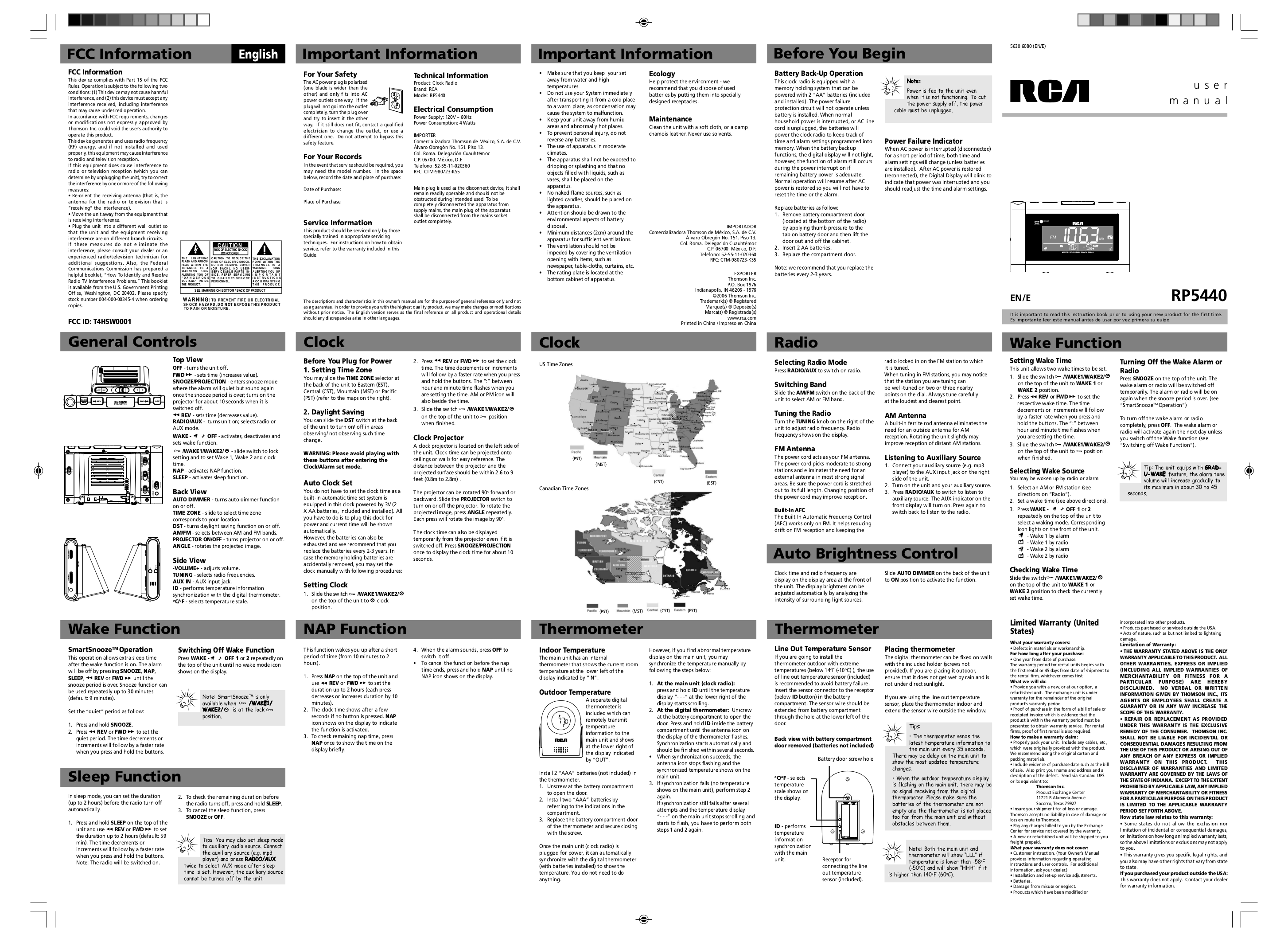 Download free pdf for RCA RP5440 Clock Radio manual
