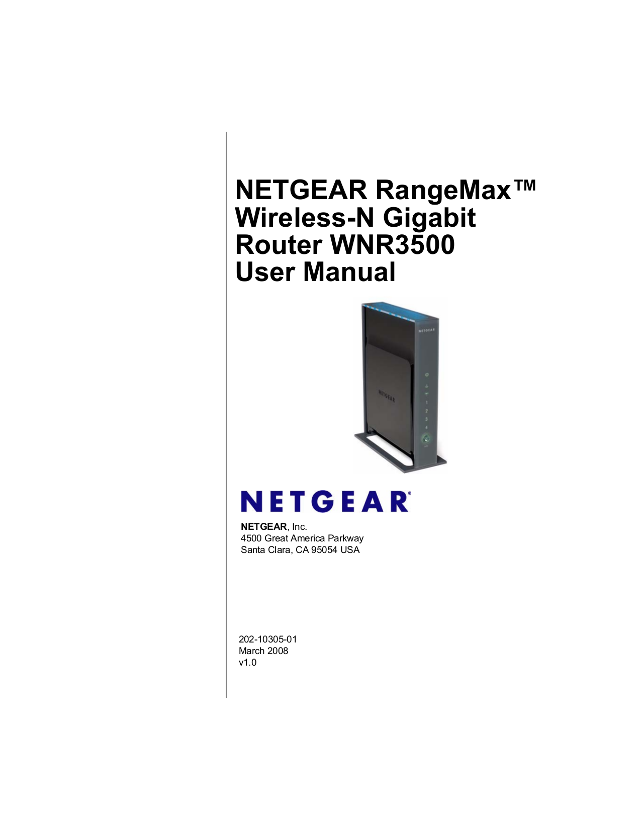 Download Free Pdf For Netgear RangeMax WNR3500 Wireless Router Manual