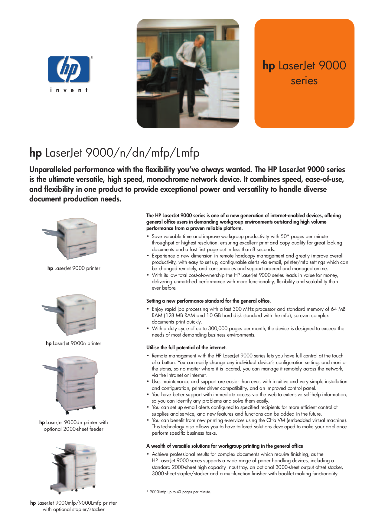 Download free pdf for HP Laserjet,Color Laserjet 9000dn Printer manual
