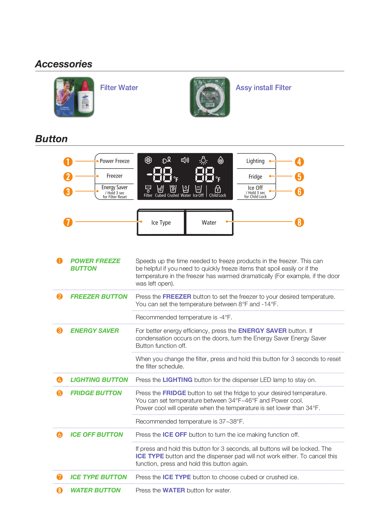 PDF manual for Samsung Refrigerator RSG257AARS