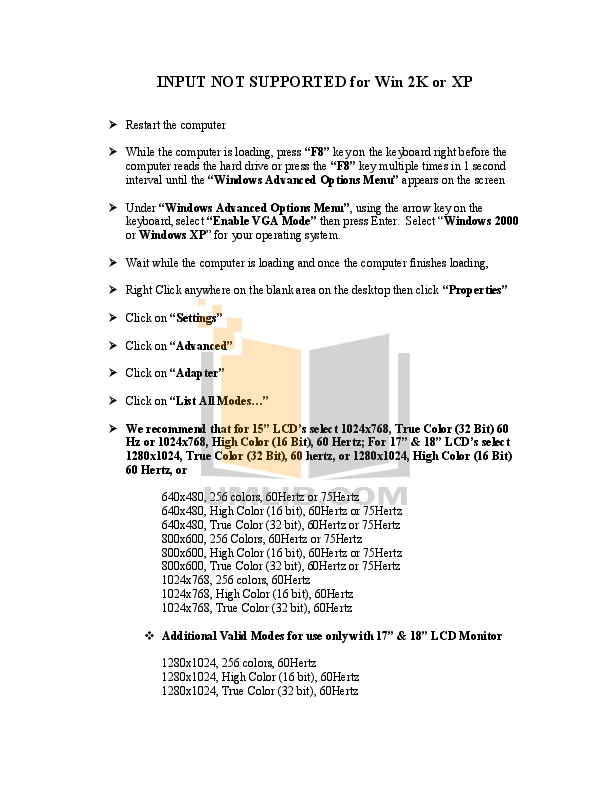 Download free pdf for AOC 2036S Monitor manual