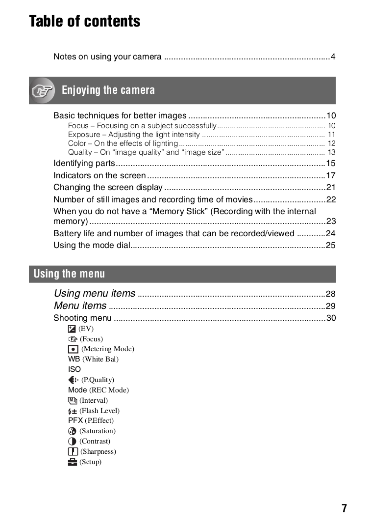PDF manual for Sony Digital Camera Cybershot,Cybershot DSCW5