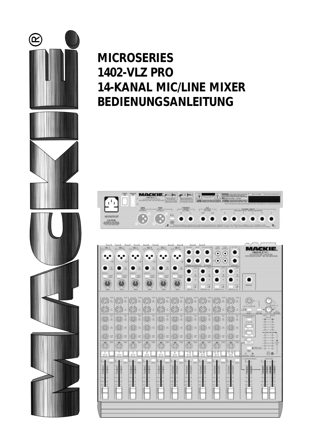 Download free pdf for Mackie 1402-VLZ Pro Line Mixer Other manual